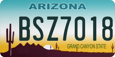 AZ license plate BSZ7018