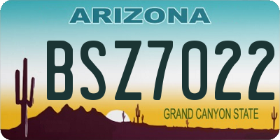 AZ license plate BSZ7022