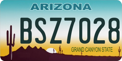 AZ license plate BSZ7028