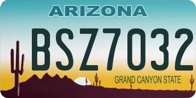 AZ license plate BSZ7032