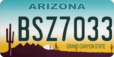 AZ license plate BSZ7033