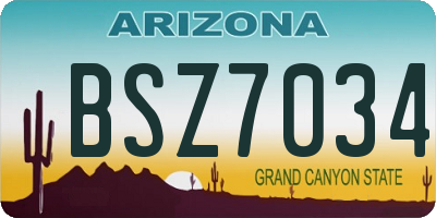 AZ license plate BSZ7034