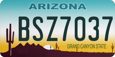 AZ license plate BSZ7037