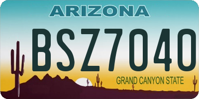 AZ license plate BSZ7040