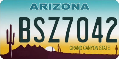 AZ license plate BSZ7042