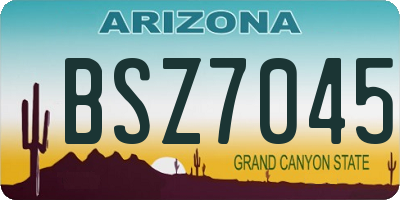 AZ license plate BSZ7045