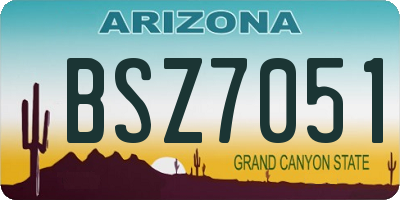 AZ license plate BSZ7051