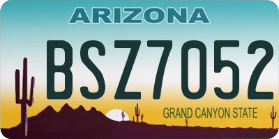 AZ license plate BSZ7052