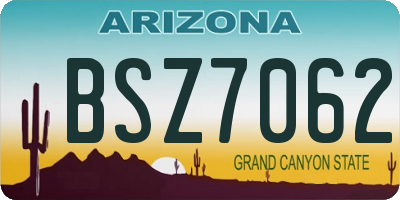 AZ license plate BSZ7062