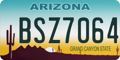 AZ license plate BSZ7064