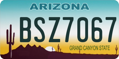 AZ license plate BSZ7067