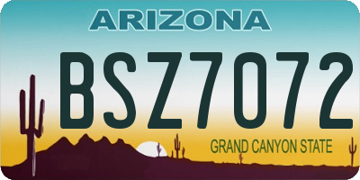 AZ license plate BSZ7072