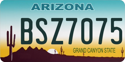 AZ license plate BSZ7075