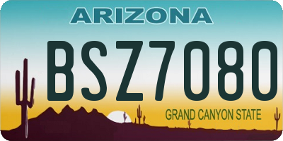 AZ license plate BSZ7080