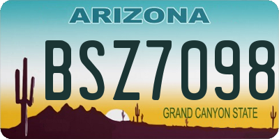 AZ license plate BSZ7098