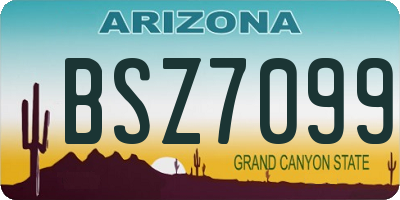 AZ license plate BSZ7099