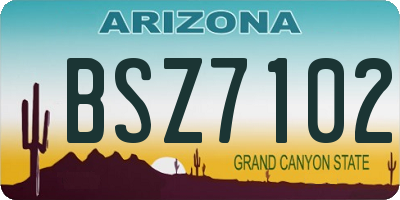 AZ license plate BSZ7102