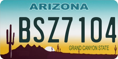 AZ license plate BSZ7104