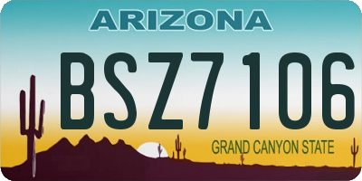 AZ license plate BSZ7106