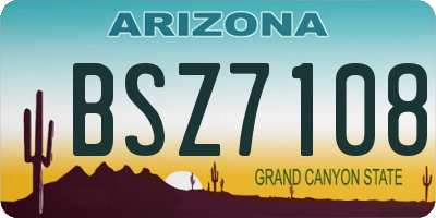 AZ license plate BSZ7108