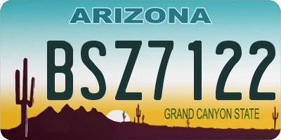 AZ license plate BSZ7122