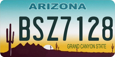 AZ license plate BSZ7128