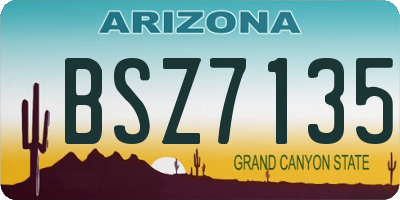 AZ license plate BSZ7135