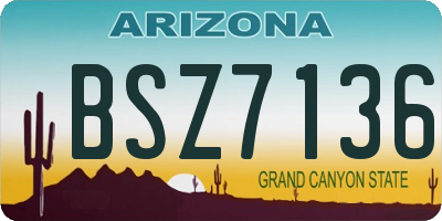 AZ license plate BSZ7136