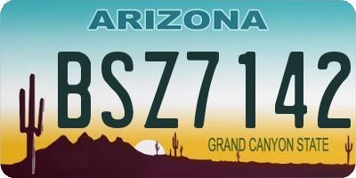 AZ license plate BSZ7142