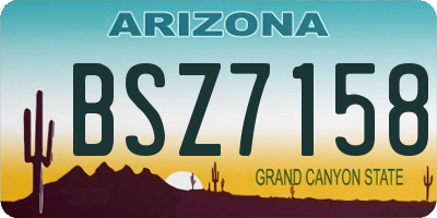 AZ license plate BSZ7158