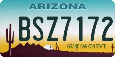 AZ license plate BSZ7172