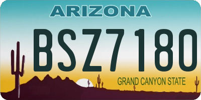 AZ license plate BSZ7180