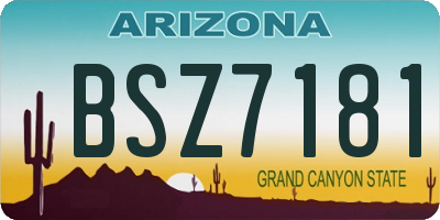 AZ license plate BSZ7181