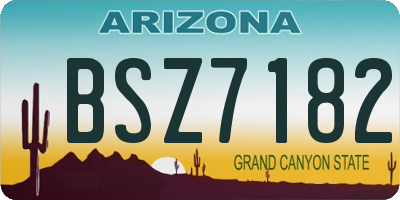 AZ license plate BSZ7182