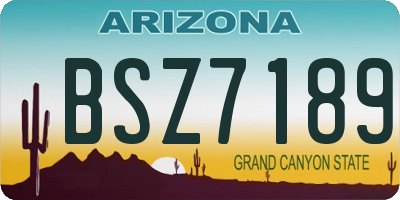 AZ license plate BSZ7189