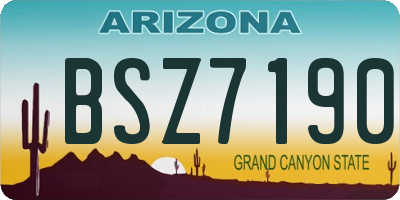 AZ license plate BSZ7190