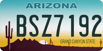 AZ license plate BSZ7192