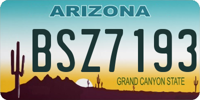 AZ license plate BSZ7193