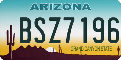 AZ license plate BSZ7196