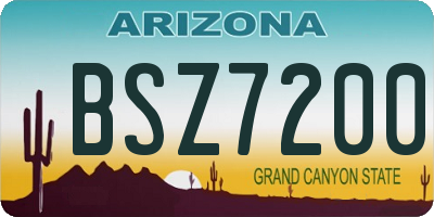 AZ license plate BSZ7200