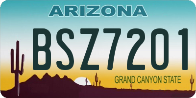 AZ license plate BSZ7201