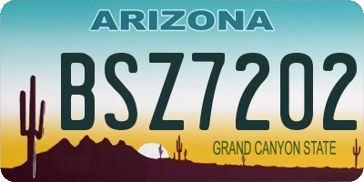 AZ license plate BSZ7202