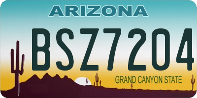 AZ license plate BSZ7204