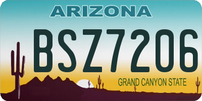 AZ license plate BSZ7206