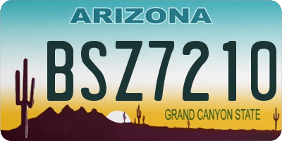 AZ license plate BSZ7210