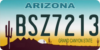 AZ license plate BSZ7213