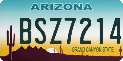 AZ license plate BSZ7214