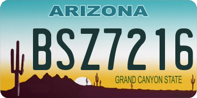 AZ license plate BSZ7216