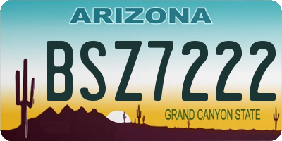 AZ license plate BSZ7222