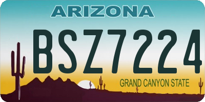 AZ license plate BSZ7224